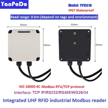 Yanpodo Rūpniecības 0-6m Lasīt Diapazonā Mini UHF Modbus RFID lasītājs PLC Savienojumu RFID antena UHF Lasītājs Ražošanas Līnijas Process