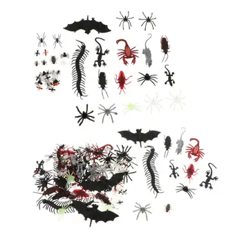 44/150Pcs Kukaiņu Modeļi, Plastmasas Joks Gags Plastmasas Bugs Halloween Sīkrīku Izglītības Rotaļlietas