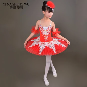 Tutu Baleta Deju Kleita Bērnu Profesionālās Gulbis Baleta Tutu Kostīms Bērniem Balerīna Kleita Baleta Meitene Dancewear Tutu Svārki