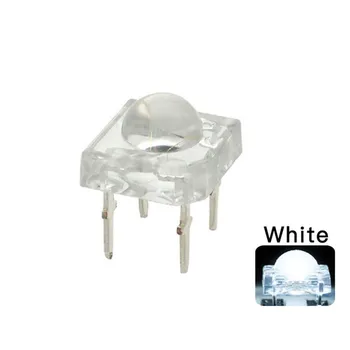 100GAB 5MM Piranja White LED Super Plūsma ir Pārskatāma Ultra Spilgti Ūdens, Skaidrs, Objektīvs, Lampa 4 Pin Gaismas Krelles