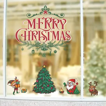 Ziemassvētku Mūžzaļo Koku Zaru Sienas Uzlīmes Veikals, Mājas Apdare Festivālu Sezona Sienas Mākslas Diy Logu Decals Pvc Plakāti