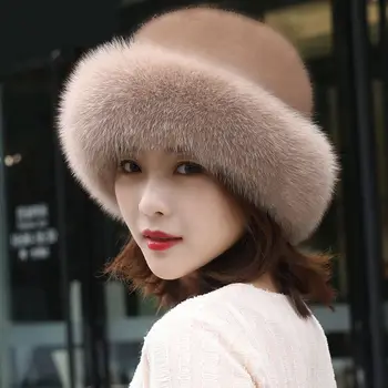 Ziemas cepure sieviešu jauns savvaļas rietumu modes ausis silts ūdeļu kažokādu ins sabiezējumu
