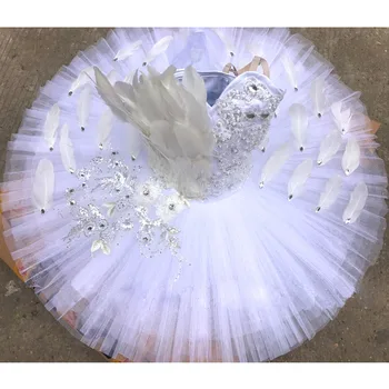 Balts Gulbis Ezera Baleta Tutu Profesionālās Tutu Spalvas/Klasiskā Darbības Pankūku Baleta Tutus Baleta Skatuves Tērpi Sievietēm