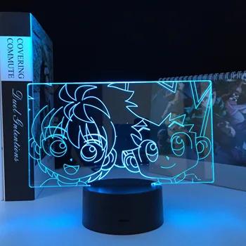 Anime, Hunter X Hunter Gudrs Killua un Gon 3D LED Gaismas, Guļamistaba Dekori Nightlight Dzimšanas dienas Dāvanu Akrila LED Nakts Lampa HxH