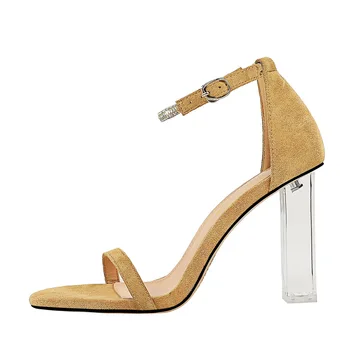 Eiropas un Amerikas modes vienkāršu, pārskatāmu papēža super augstu papēdi vasarā liela izmēra atvērtu purngalu dimantu ar sandales