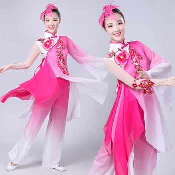 Skatuves deju apģērbi Ķīnas tautas deju tērpu apģērbs valsts seno ventilators deju tradicionālo Ķīniešu deju tērpi DD1967