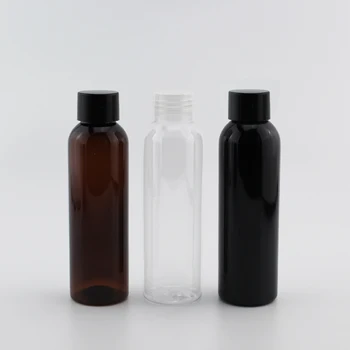 Vairumtirdzniecības 50gab 120ml Plastmasas Tukšs melns brūns, šampūna pudeles, plastmasas pudelēs, duša skrūvējamu vāciņu Tukšs ceļojumu kosmētika konteineru
