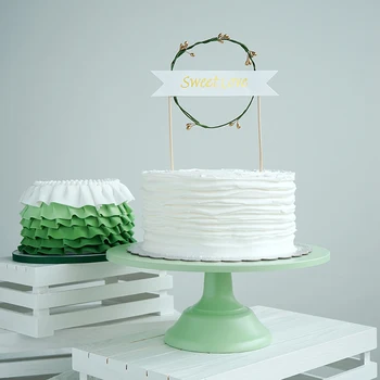 Diameter30cm zaļā kūka stāvēt kāzu galda deserts konfektes decora Kosmētikas uzglabāšanas plaukts mājas stotage tray Glabāšanas DGJ049
