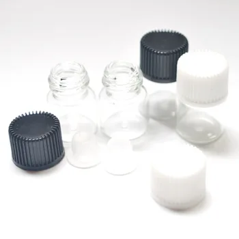 10pcs 1ml Mini Smaržas Parauga, caurspīdīga Stikla Pudele ar Sprauslu Reduktoru un Klp Mazo Ēteriskās Eļļas, Šķidras Testa Mēģenēs