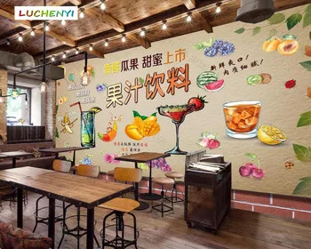 Papel de parede pasūtījuma augļu glezna 3d tapetes, sienas,vēsu dzērienu restorāns sula, veikals, ēdamistaba, sienas uzlīmes, papīrs