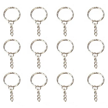 20Pcs/Set Sudrabaini Atslēgu piekariņi Apli 25mm Atslēgu piekariņi DIY Atslēgu Piekariņu Keychain Pulēta Keyring Rotaslietas Secinājumi Piederumi