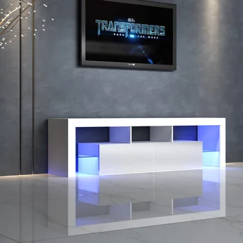 Mūsdienu vienkārši high-gloss LED TV ministru kabineta kafijas galda kombinācija Dzīvojamā istaba guļamistaba uzglabāšanas kameras TV skapis