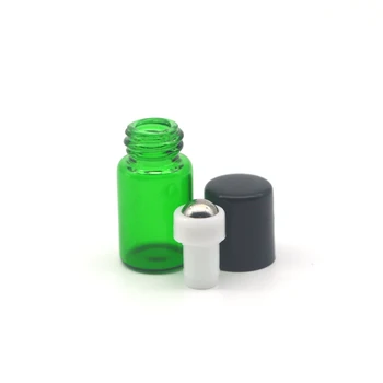 500pcs Tukšs Uzpildāmas 2 ml Zaļo Smaržas Rullīšu Stikla Pudele Dezodorants Konteineri Ēteriskās Eļļas Paraugu Roll par Pudeli