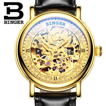 Šveice BINGER Vīriešu Pulksteņi Luksusa Zīmolu Automātisko, Mehāniskās Vīriešiem Skatīties Safīra Japāna MIYOTA Kustību reloj hombre B1107-2