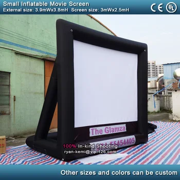 3.9mWx3.8mH piepūšamās filmu ekrānu ar ventilatoru ārā pagalmā kino ekrāna piepūšamās TV projekciju Piepūšamās Kino Ekrānā