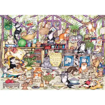 1000 Gabalus Jigsaw Puzzles Salikšana attēlu Gudrs Kaķis Puse, puzles, rotaļlietas, pieaugušajiem bērniem, spēles, izglītojošās spēles, Rotaļlietas