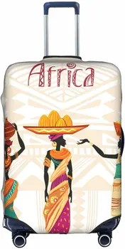 Skaisti Melnās Āfrikas Sieviete, Etniskā Kleita Ceļojumu Bagāžas Pārsega Aizsargs Mazgājams Bagāžas Ietilpst Ceļojumu Čemodāns,