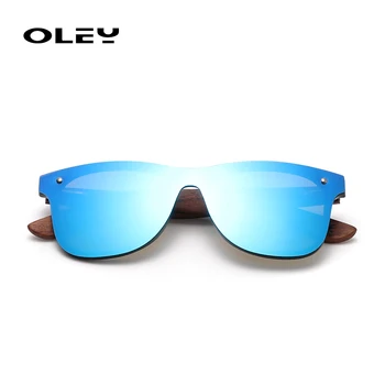 OLEY Dabīgā Koka Saulesbrilles Vīriešiem Polarizētās Modes Saules Brillēm, Oriģināls Koka High-end kasti Pieņemt pasūtījuma logo