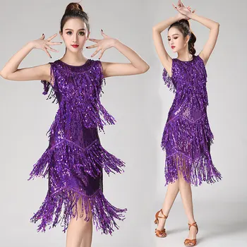Vizuļi latīņamerikas Deju Tērpi Sievietēm Festivāls Rave-Kostīmu Sieviešu Bārkstis latīņu Kleita, Spīdīga Pušķis Posmā Dancewear