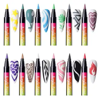 12pcs 12 Krāsu Krāsains Nail Art velce Grafiti Svītras 3D Starplikas Pildspalvu DIY Ziedu Dizaina Gēla poļu Glezniecības Manikīra Instrumenti,