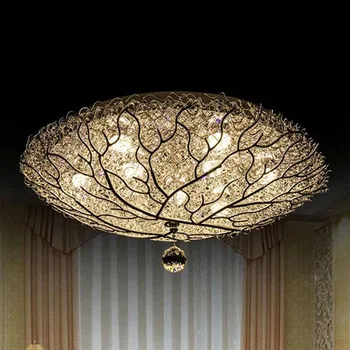 Restorāns studiju guļamistaba Lustras, lampas romantiska ligzdu bērniem apaļo kristāla rotājumi Modernu LED Lustras Gaismas mini