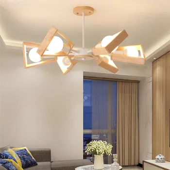Eiropas stila vienkāršu viesistabā žurnāla ventilatoru formas, modernās guļamistabas, ēdamistaba koka mākslas radošo dekoratīvu Piekariņu LightsLX102701