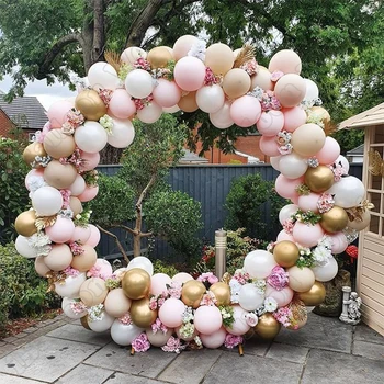 Kāzas, Dzimšanas dienas svinības Dekoru Dubultā Maca Rozā Lateksa Balonu Vainags Smilšu Balto Balonu Arku Komplekts Baby Duša Gadījumā Dekoru 90pcs