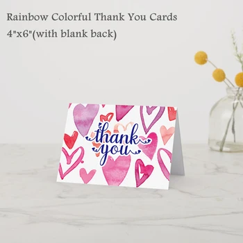 8 Rainbow Krāsainiem Paldies Kartes Ar Aplokšņu& Uzlīmes Varavīksnes Dizains Apsveikuma Kartiņu Kāzām Biznesa Augstskolas Beigšanas Bērnu Duša