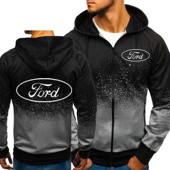 Ir 2021. Jauns Vīrietis Pavasara Rudens Ford Auto Logo Jakas Rāvējslēdzēju slīpums harajuku sporta krekls Besign par Mēteļi