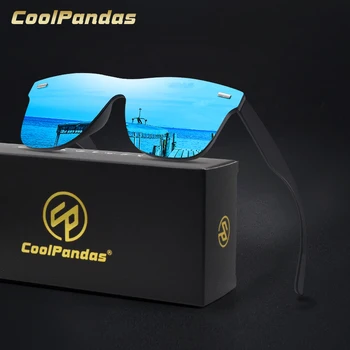 CoolPandas ir 2021. Polarizētās Laukumā Saulesbrilles, Vīriešu un Sieviešu Vienu Gabalu Formas Spogulis Dzīvoklis Objektīvs Izturīgs, Viegls Braukšanas Brilles UV400