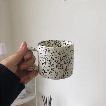 Ins Radošo Retro Keramikas Splash Tintes Vilnis Dot Krūze Kafijas Piena Kausa Minimālisma Dizains, Mājas Pāris Keramikas Ūdens Kauss