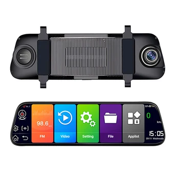 EGO 10 Collu Dual Objektīva Auto Dash Cam ADAS Atpakaļskata Spogulī, 4G, Wifi, GPS auto atpakaļskata kamera Android