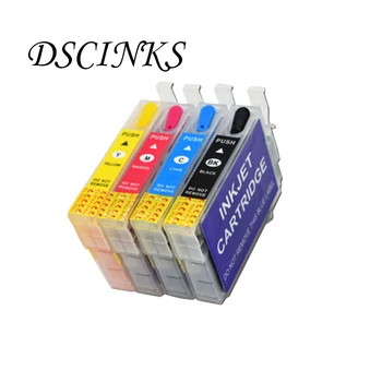 DG - 4colors Refilable tintes kasetne T1271-T1274 ar pastāvīgu čipu T1271 Epson Stylus NX625 Darbaspēka 635 7010 printeri