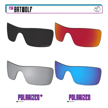 EZReplace Polarizētās Nomaiņa Lēcas - Oakley Batwolf Saulesbrilles - Melns Sudrabs P Plus-Sarkanā, Zilā P