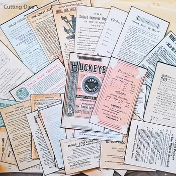 32Pcs Vintage Veco Laikrakstu angļu valodā Fona Dekoratīvs Papīra Uzlīmes Junk Vēstnesis Plānotājs Uzlīmes Scrapbooking DIY Kuģiem