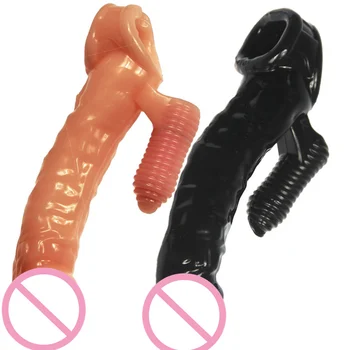 trīskāršs Vibrators Prezervatīvu Kavēšanās ilgst Gailis Gredzens Seksa Rotaļlietu, lai Cilvēks Clit Masāža Stick Masturbācija Dzimumlocekļa Uzlabotu Stimulēt ED Apvalks