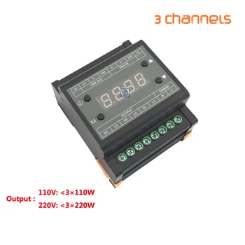 DMX302 DMX triac reostats led spilgtumu kontrolieris AC90-240V 50Hz/60Hz Izejas augstsprieguma 3channels 1A/CH led panelis gaismas