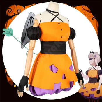 Lycoris Recoil Nishikigi Chisato Cosplay Halovīni Ķirbju Kostīms Kleita Tērpiem Halloween Karnevāla Tērps