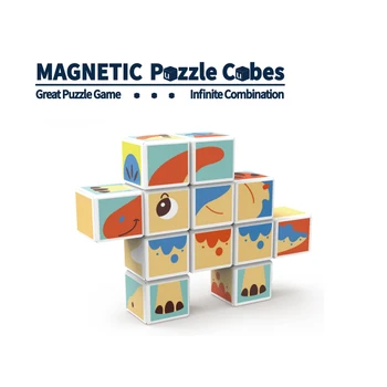 Bērnu Magnētisko Savienojumu Rotaļlietas Puzzle Flīžu Dzīvnieku Kombinācija, Celtniecības Bloki, Burvju Montessori Izglītības Set