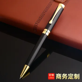 10pcs Metāla paraksts lodīšu pildspalvu rakstīt gluda vidējā naftas pildspalva melnā reklāmas dāvanu pielāgošana