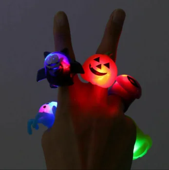 Halloween LED Gaismas Pirksta Gredzenu Bērni Puse Gaiši Līdz Tumši Spīd Tumsā Tēmu Puse Rotaļlietas