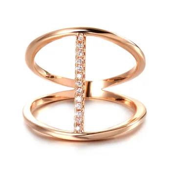 Grier Modes Jauns Dizains Kubikmetru Zircon Gredzeni Sievietēm 585 Rose Gold Ring Crystal Sieviešu Grupa Meitenes Ins Rotaslietas, Aksesuāri