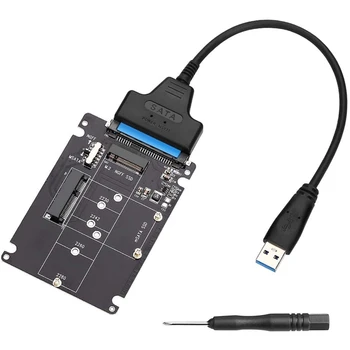 M. 2 NGFF MSATA USB 3.0 Adapteris Converter Lasītāja Karti ar SATA Kabeli Portatīvo Flash Drive Atbalsta SATA SSD