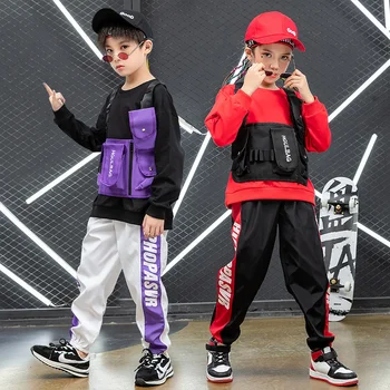 Hip Hop Deju Uzvalks, Zēnu Hip Hop Darbības Drēbes, Ziemas Meiteņu Džeza Dejas, Apģērbu, Bērnu Hiphop Tendence