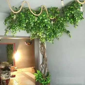Zaļš Zaļumi, Augi Mākslīgie Ficus Lapu Ginkgo Biloba Filiāles Ar Žāvētu Koku Rotangpalmas Komplekti Mājas Dzīvojamā Istaba Rotājumi