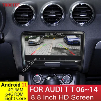 Android 11 8 Core 4+64G GPS Navigācijas Audi TT 2006~2014 MMI Auto multimediju atskaņotāju Auto Radio HD Ekrāns radio Bluetooth