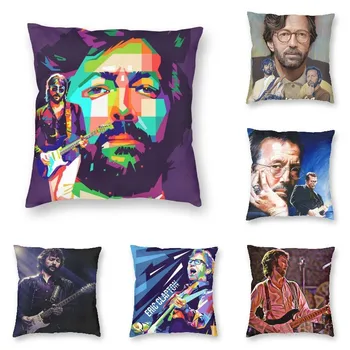 Eric Clapton Akvarelis Portrets Mākslas Dīvāna Spilvena Vāka Poliestera Rokmūzikas, Blūza Ģitārists, Dziedātājs Spilvendrānā Mājas Dekoratīvajiem