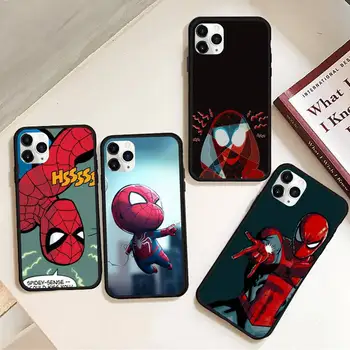 Marvel supervaroņu zirnekļcilvēka Telefonu Gadījumā Gumijas iphone 14 13 12 11 Pro Max Mini XS Max 8 7 6 6S Plus X 5S SE 2020. GADAM XR vāciņu