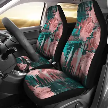Rozā Tirkīza Abstract Art Car Seat Covers Pāri 2 Priekšējie Sēdekļu Pārvalki Automašīnu Sēdekļa Aizsargs, Auto Piederumi