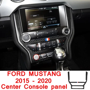 Oglekļa Šķiedras Tricolor Centra Konsoles Paneļa Apdare Plāksteris Auto Uzlīmes Ford Mustang 2015 2016 2017 2018 2019 2020